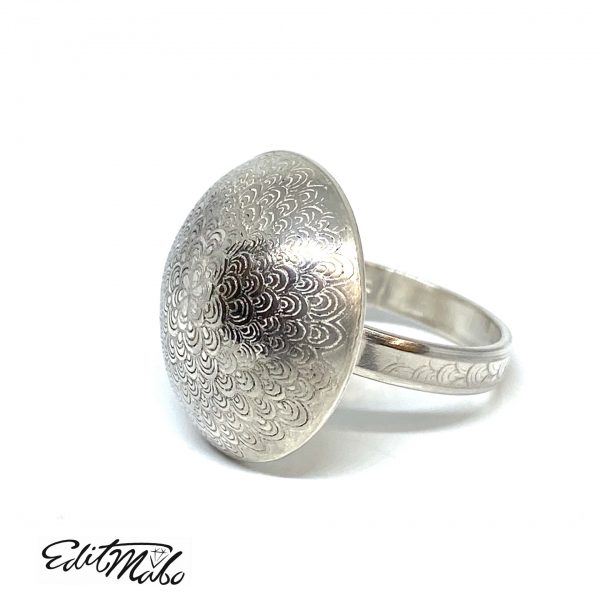 Ezüst virág gyűrű